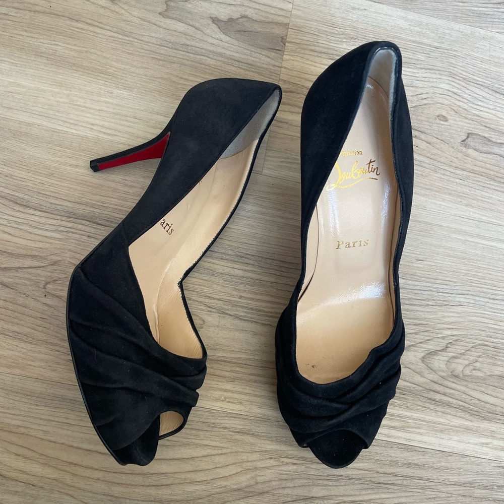 Christian Louboutin Black Peep Toe Heels